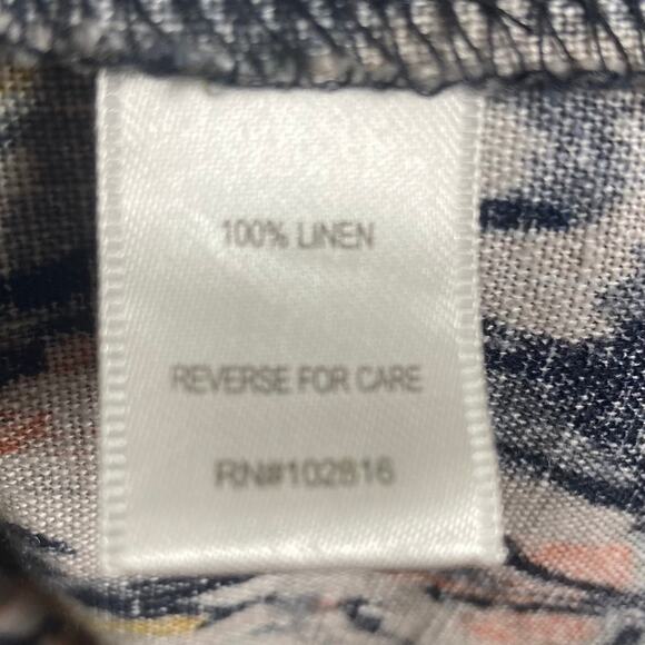 Garnet Hill Linen Dress size 8 sheath Ikat tribal batik colorful boho office - Picture 14 of 16